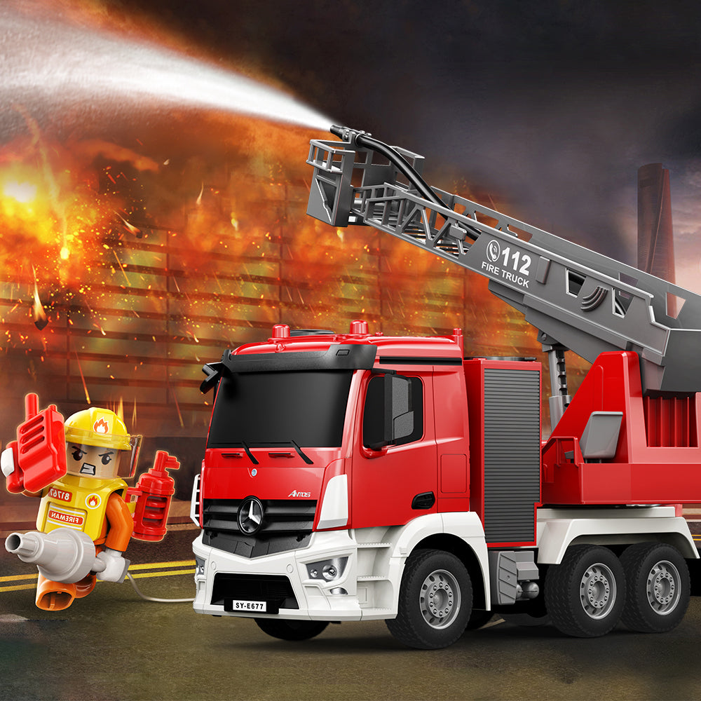 Remote Control Fire Truck Toy for Kids' Pretend Play