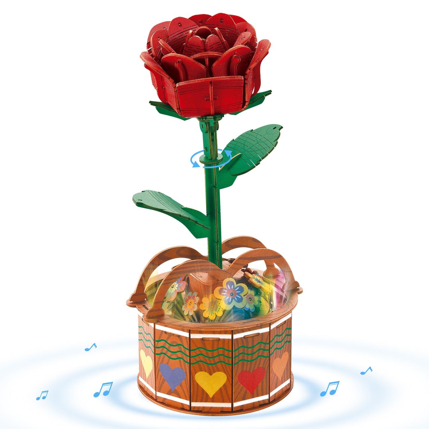 3D Wooden Puzzles Lifelike Rose Flower - Toytwist