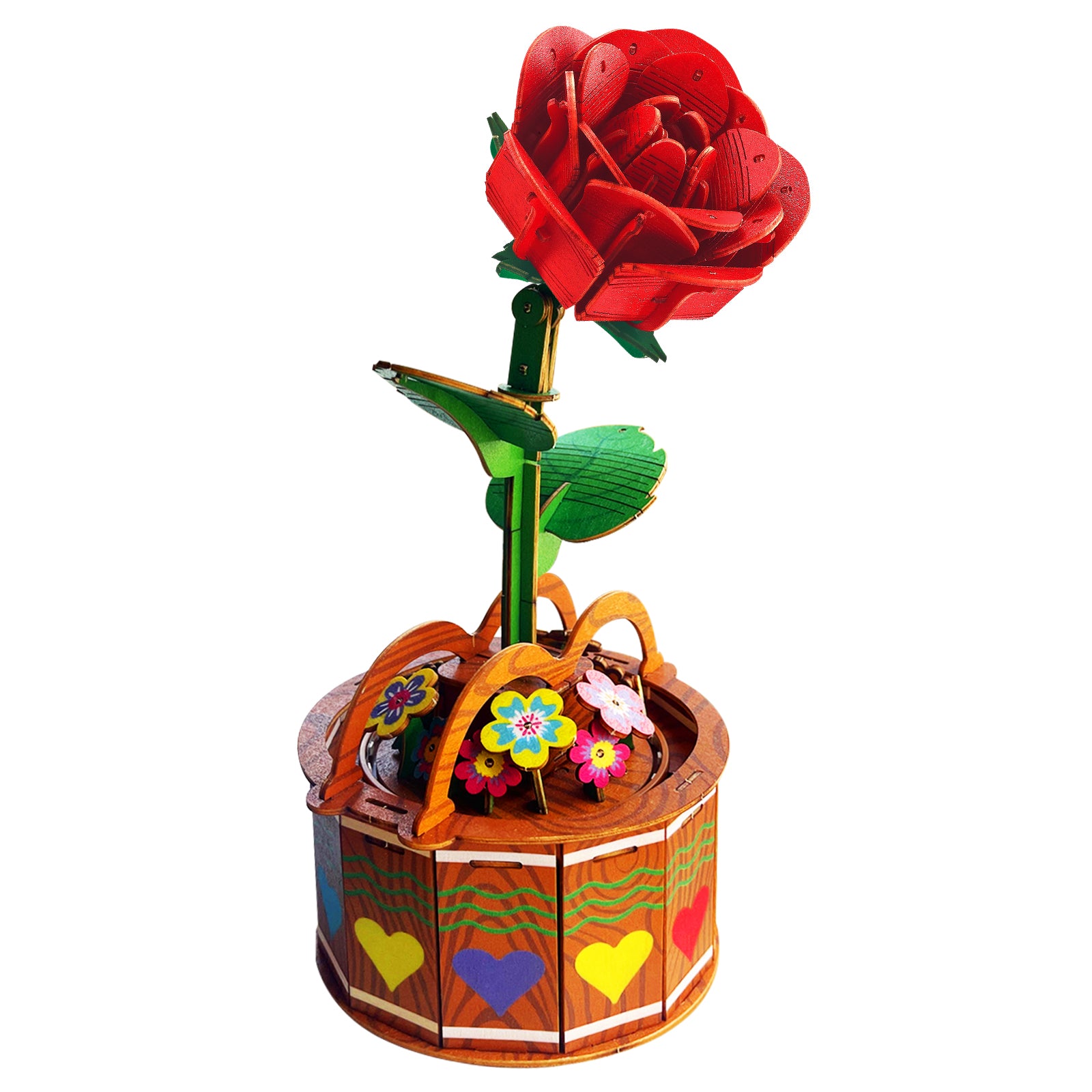 3D Wooden Puzzles Lifelike Rose Flower - Toytwist