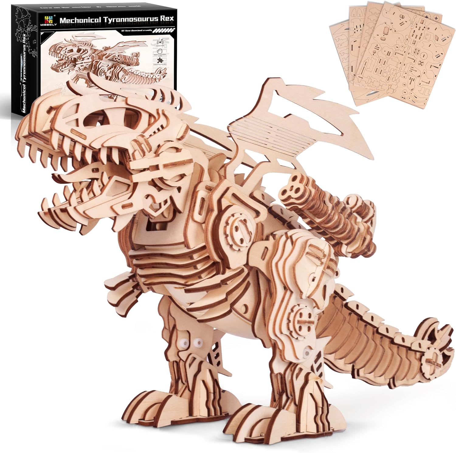 MIEBELY Wooden Puzzles Dinosaur Model Kits - Toytwist