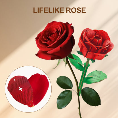 3D Wooden Puzzles Lifelike Rose Flower - Toytwist