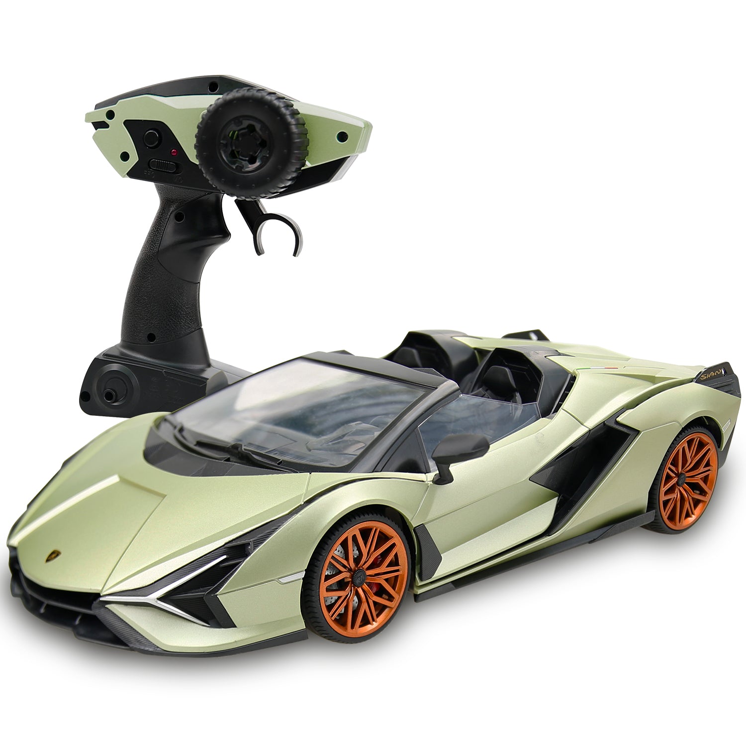 green lamborghini rc car and remote control